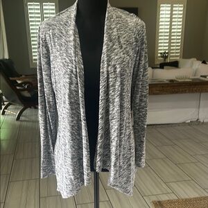 Cotton Emporium Gray Open Front Cardigan Sweater
